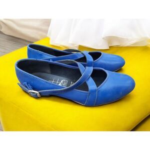 TIC TAC SHOES Size 7 Blue Leather Retro Dance Shoes